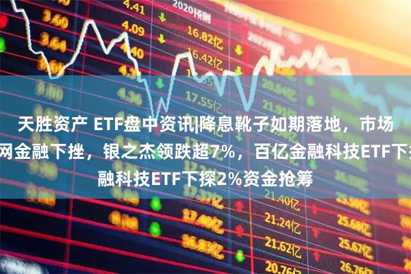 天胜资产 ETF盘中资讯|降息靴子如期落地，市场迎分歧？互联网金融下挫，银之杰领跌超7%，百亿金融科技ETF下探2%资金抢筹