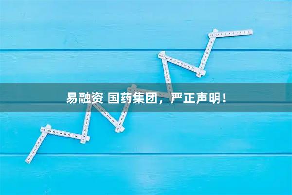 易融资 国药集团，严正声明！